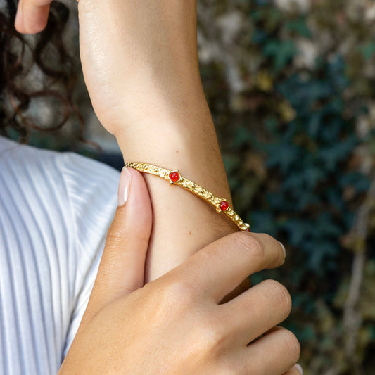 Bracelet Ava - Agate rouge Cornaline