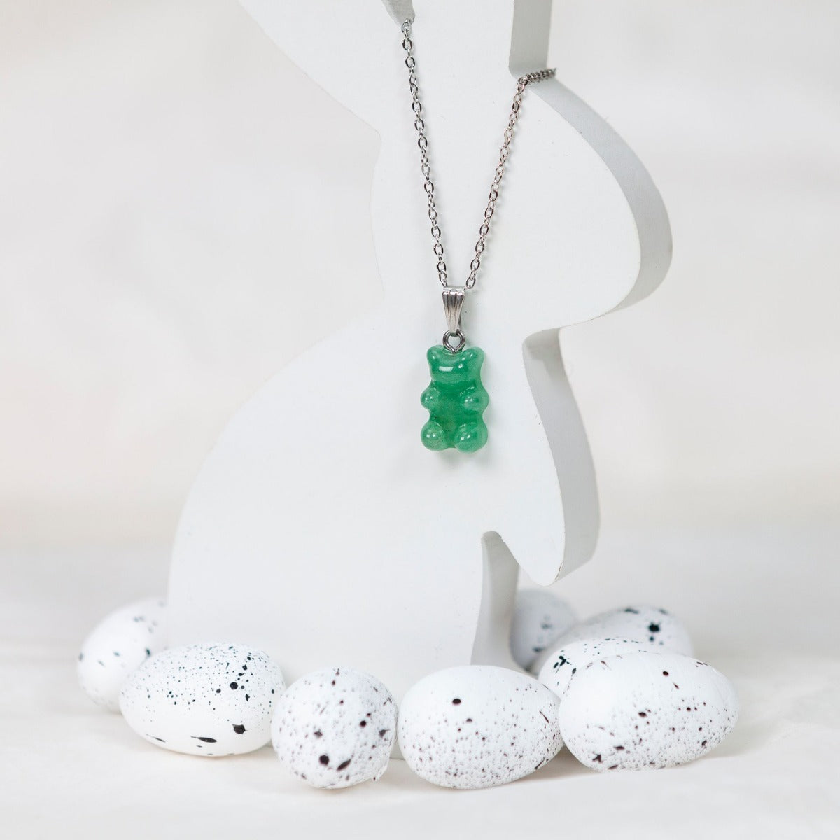 Pendentif nounours Amon - Aventurine verte