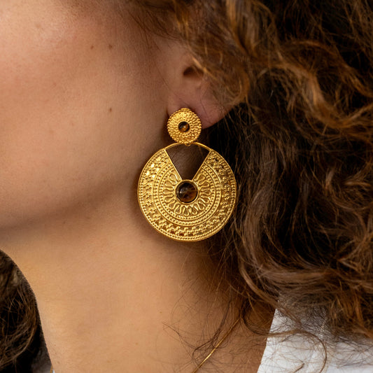 Boucles d'oreilles Adélys - Oeil de tigre