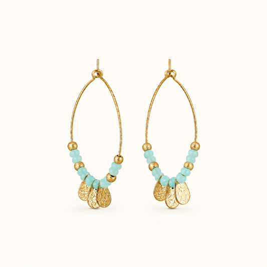 Boucles d'oreilles Mélinoé - Amazonite extra