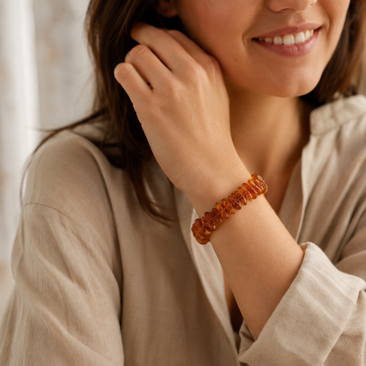 Bracelet Erin - ambre caramel chips