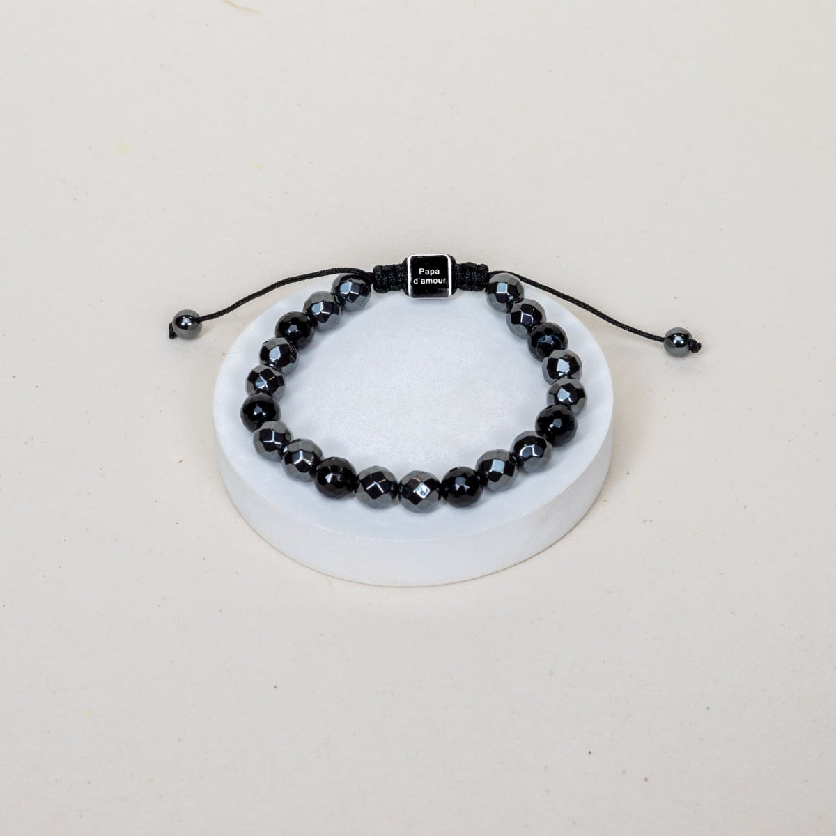 Bracelet Philippe - Agate noire, Hématite
