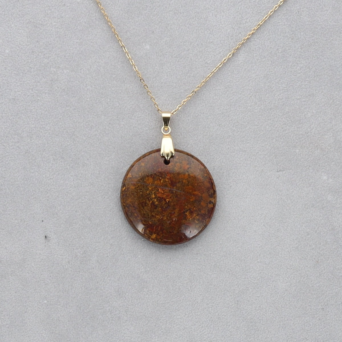 Jaspe Brechique Cabochon percé 35