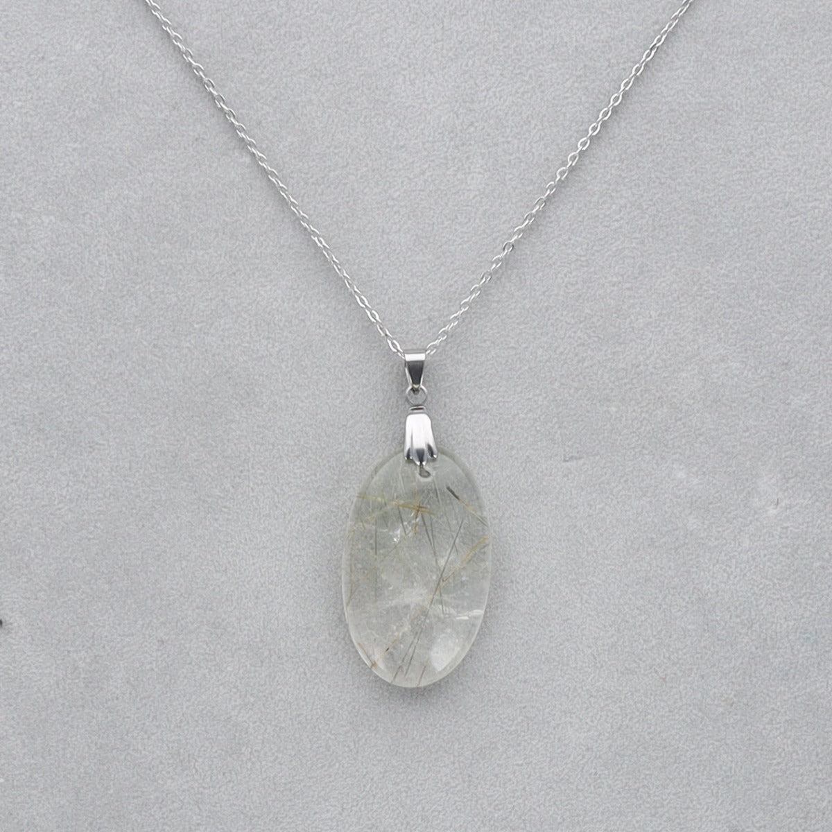 Quartz vert Rutile percé 22