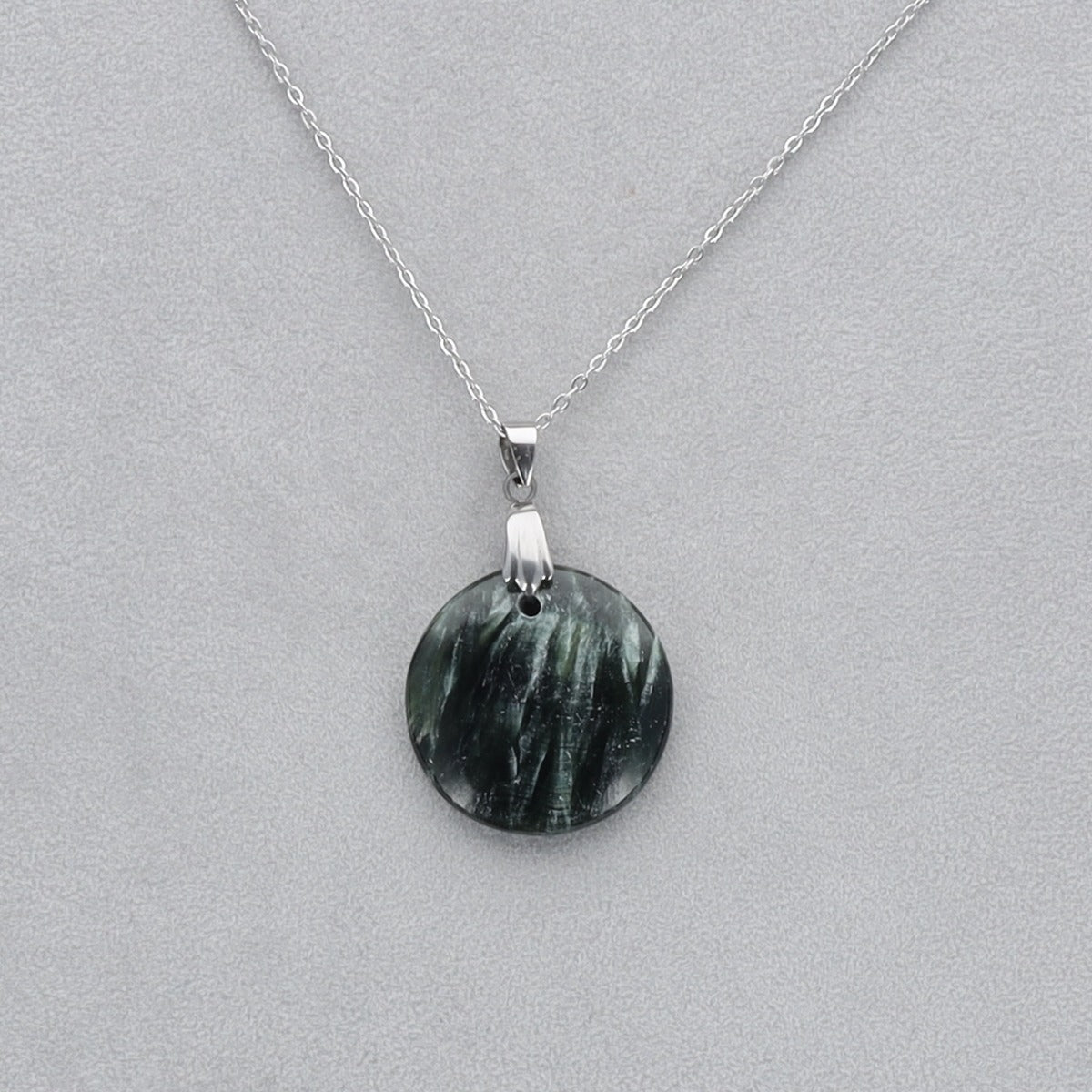 Séraphinite Cabochon percé 36
