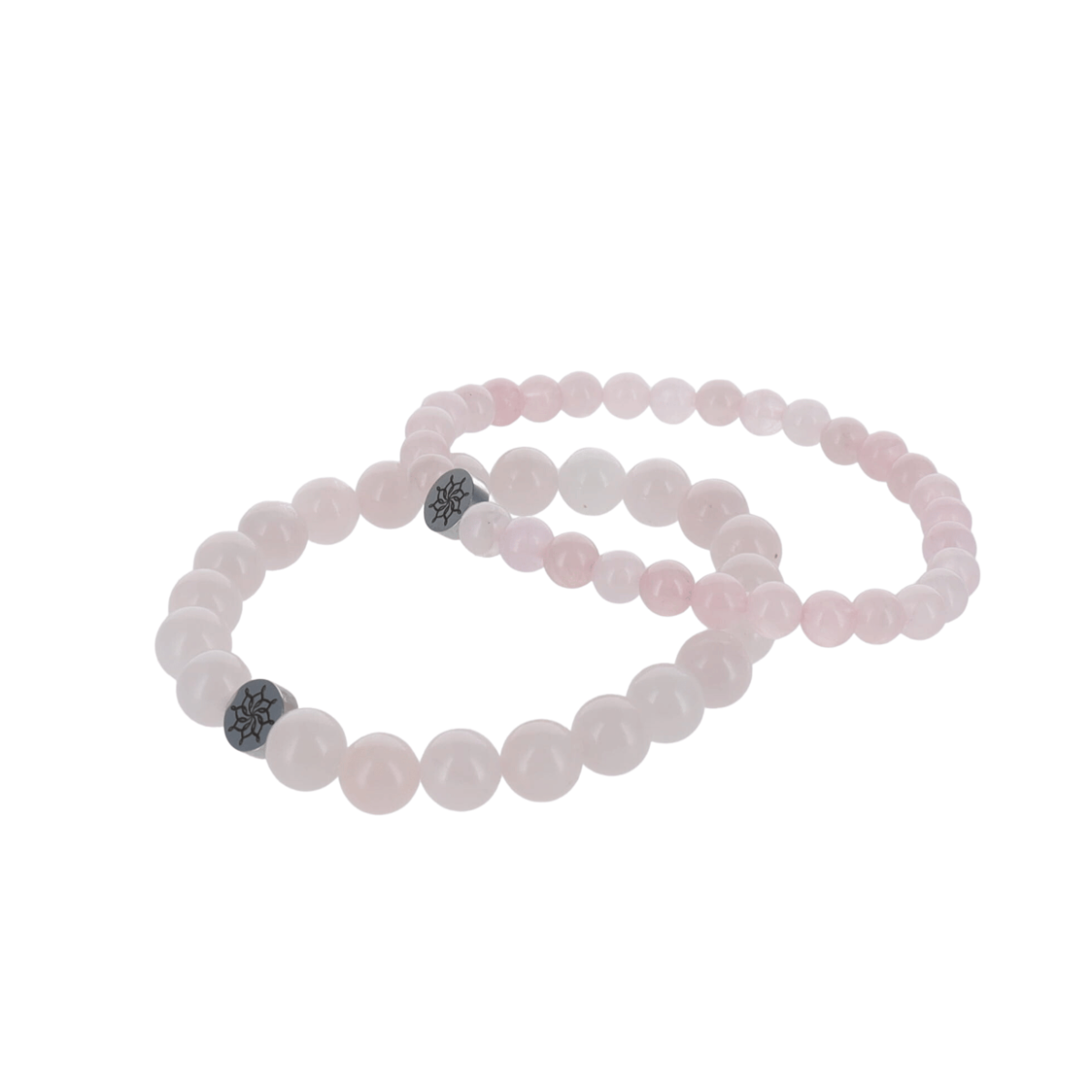 Bracelet en quartz rose, pierre rose naturelle Mandalas