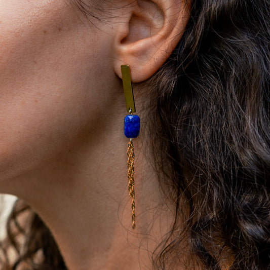 Boucles d'oreilles Vanessa - Lapis lazuli