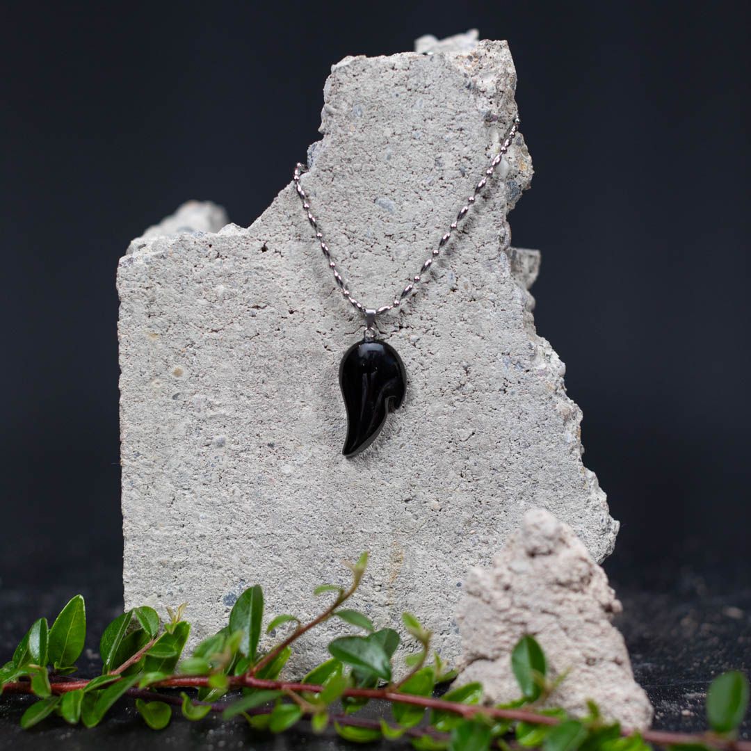 Pendentif Bragi - Agate noire