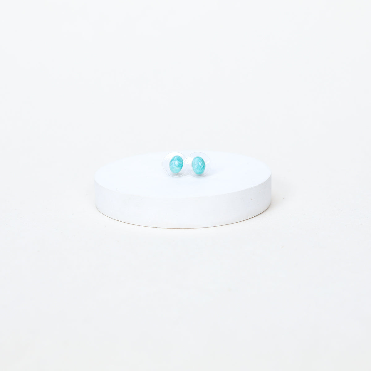 Boucles d'oreilles puces Madeleine - Amazonite extra