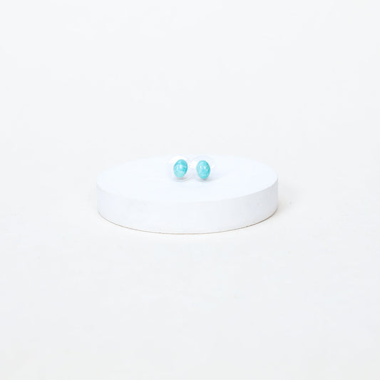 Boucles d'oreilles puces Madeleine - Amazonite extra