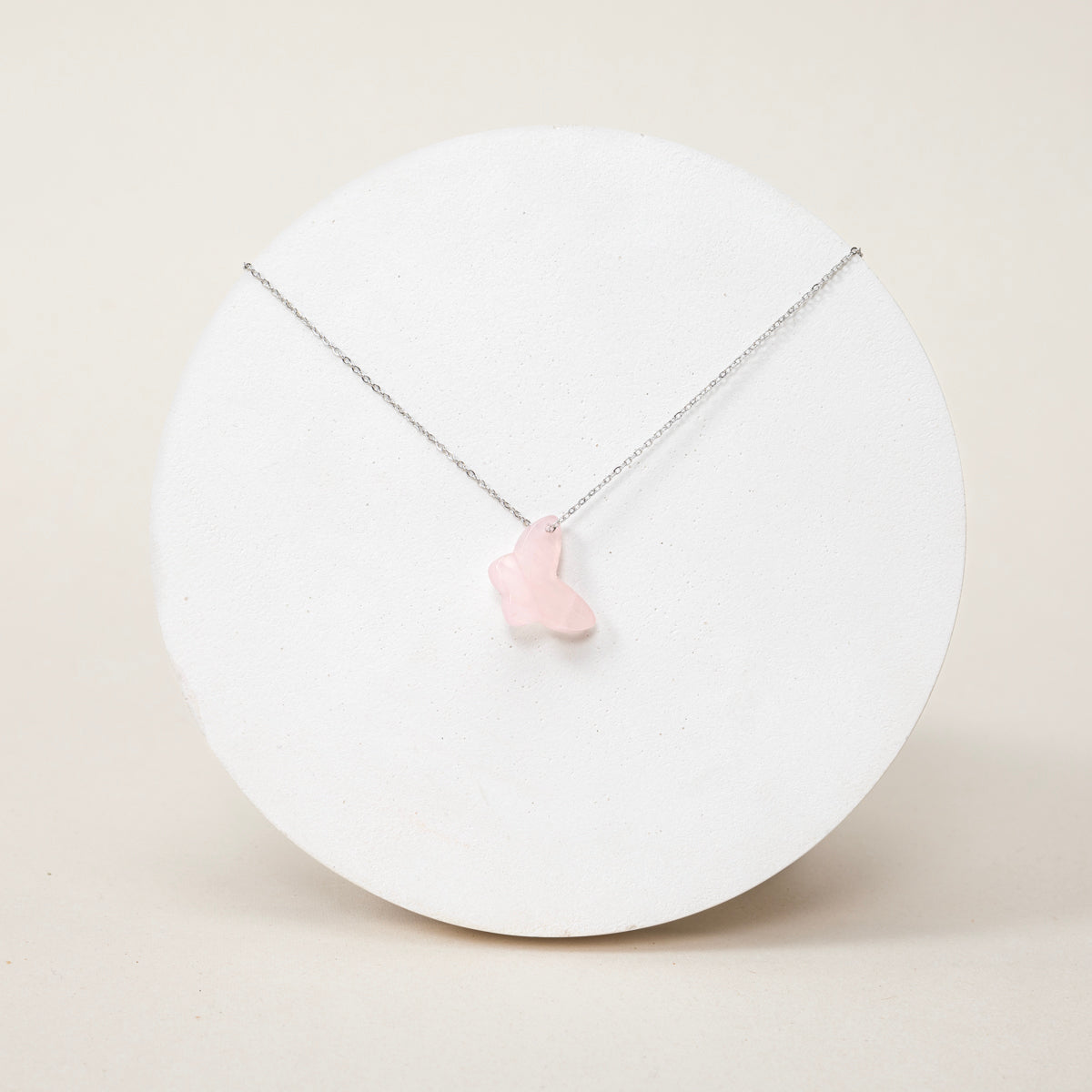 Pendentif Solène - Quartz rose