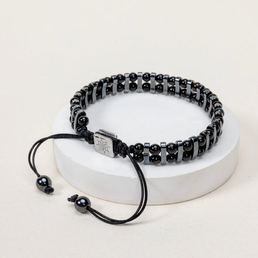 Bracelet Victor - Obsidienne Noire, Hématite