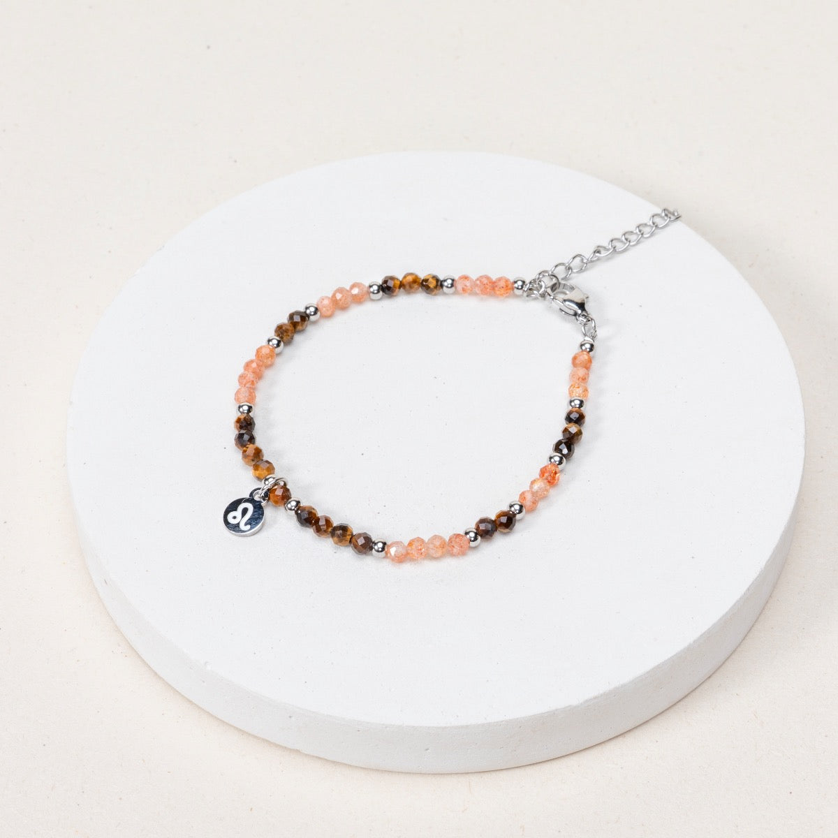 Bracelet Lion - Pierre du soleil / Oeil de tigre