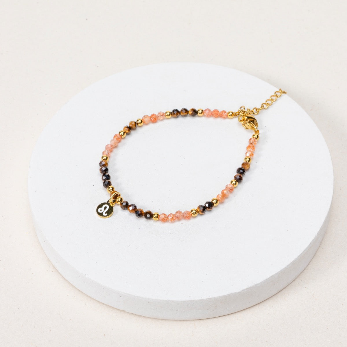 Bracelet Lion - Pierre du soleil / Oeil de tigre