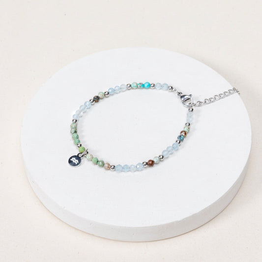 Bracelet Verseau - Aigue marine / Turquoise africaine