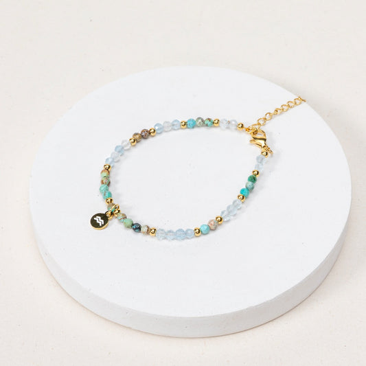 Bracelet Verseau - Aigue marine / Turquoise africaine