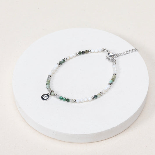 Bracelet Cancer - Nacre / Emeraude