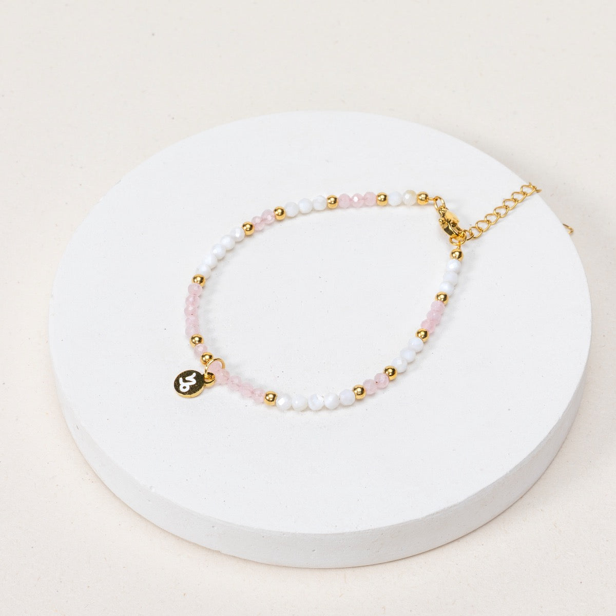 Bracelet Capricorne - Nacre / Quartz rose