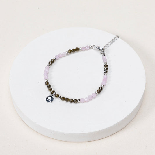 Bracelet Scorpion - Kunzite / Obsidienne dorée