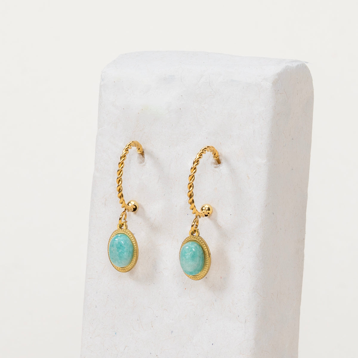 Boucles d'oreilles Amandine - Amazonite extra