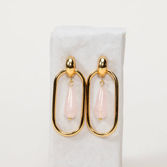 Boucles d'oreilles Jannah - Quartz rose