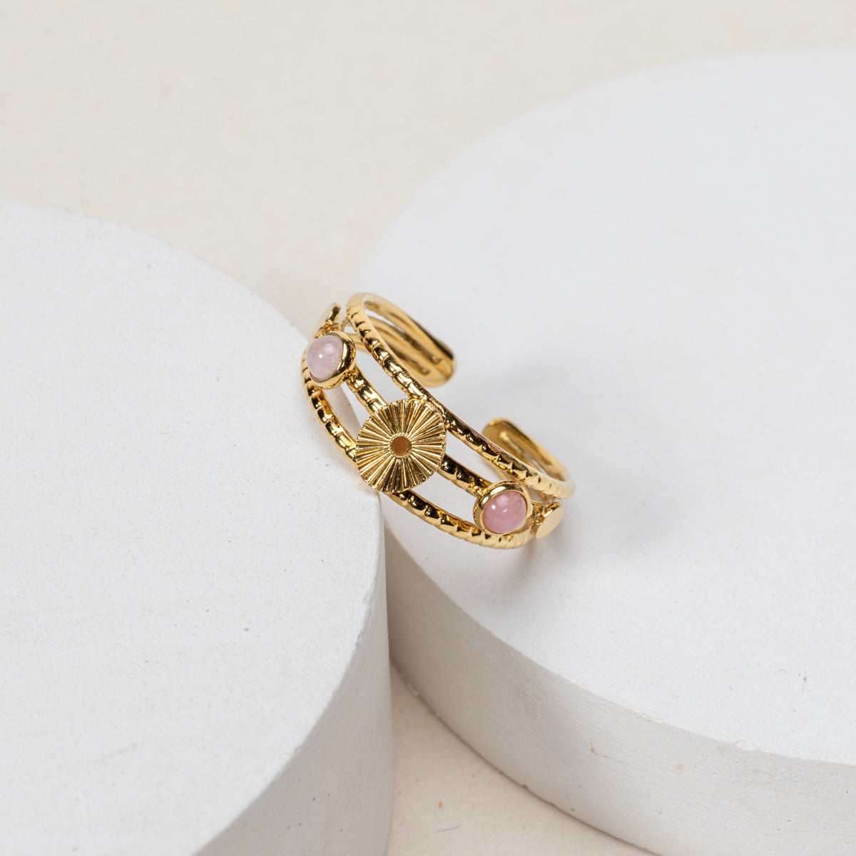 Bague Arya - Quartz rose