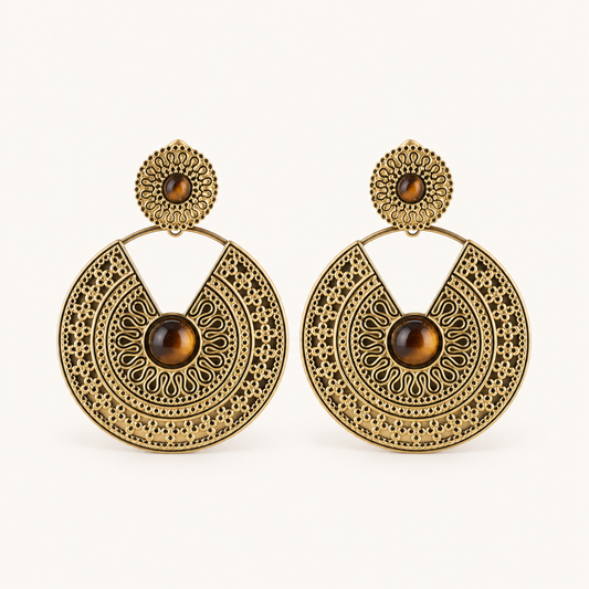 Boucles d'oreilles Adélys - Oeil de tigre