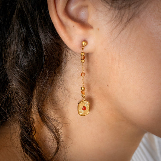 Boucles d'oreilles Palomée - Cornaline
