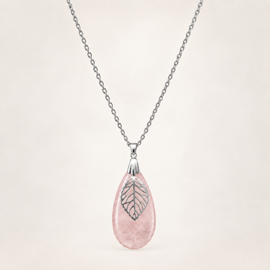 Collier goutte Willine - Quartz rose