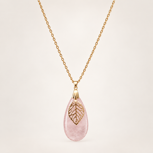 Collier goutte Willine - Quartz rose
