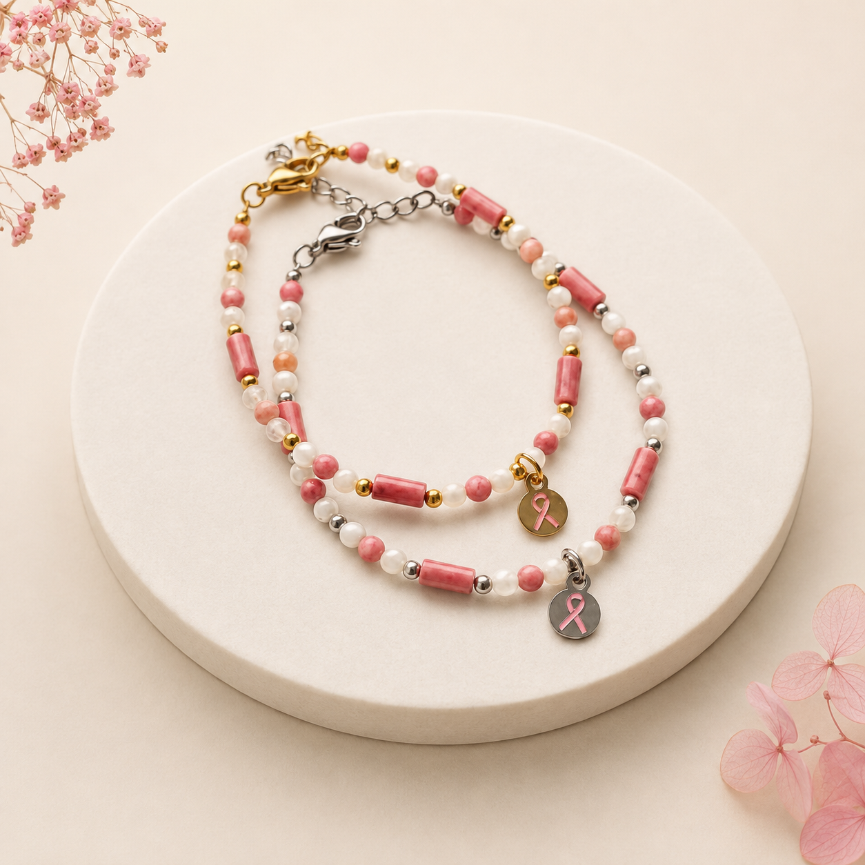 Bracelet "Eclat de vie" - Octobre rose 2026