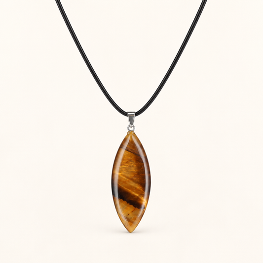 Collier Plume - Oeil de tigre