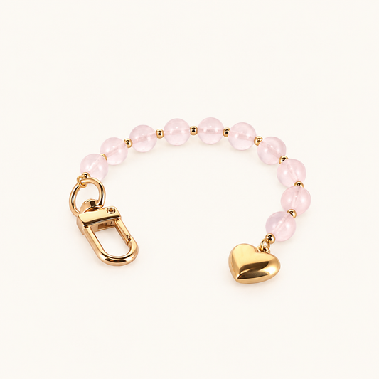 Bijou de sac Simi - Quartz rose