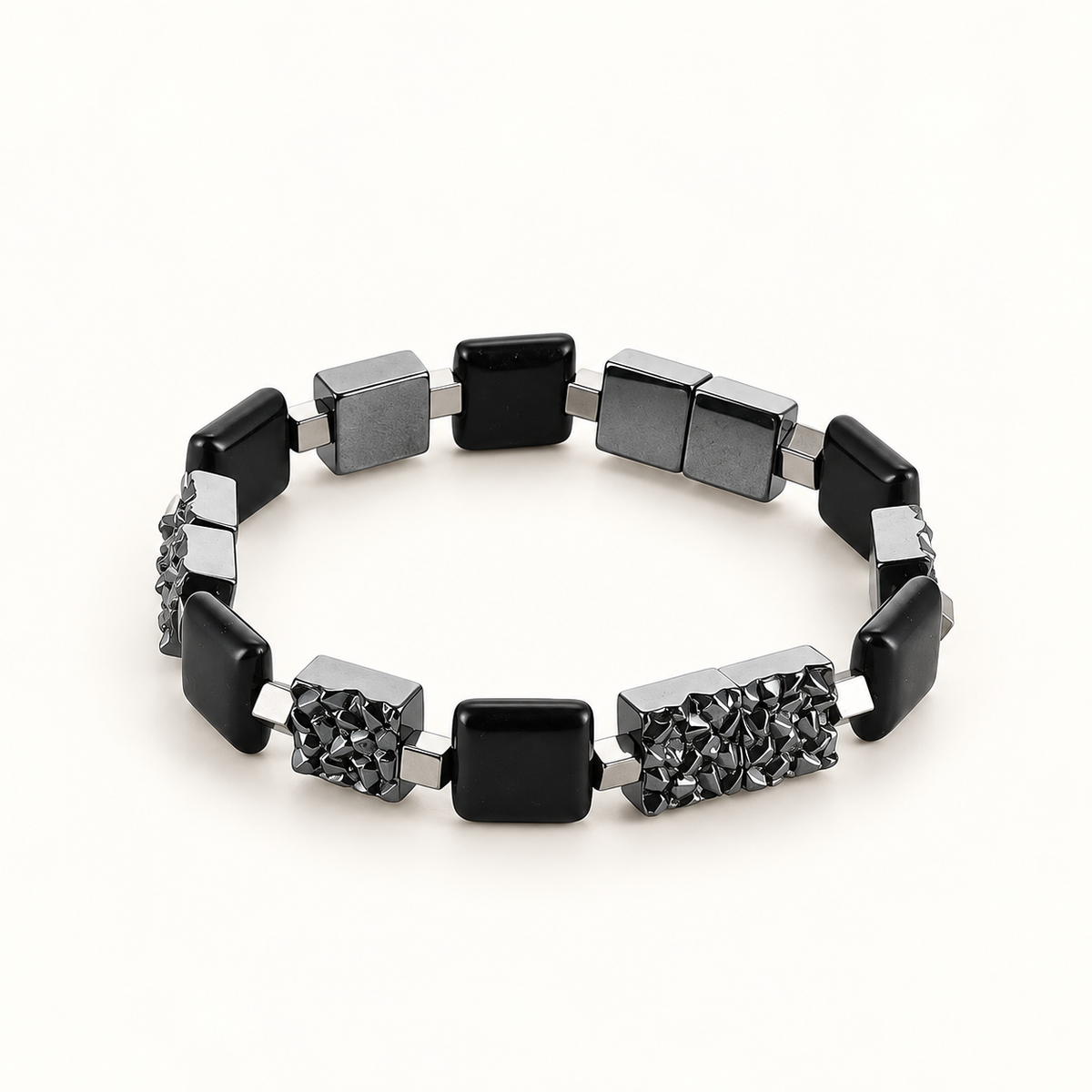 Bracelet Yumie - Hématite & Agate noire