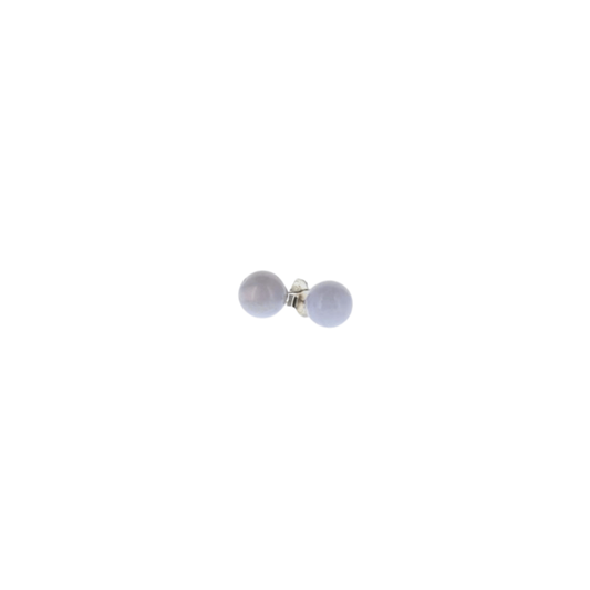 Boucles d'oreilles puces Aélis - Calcédoine 8mm