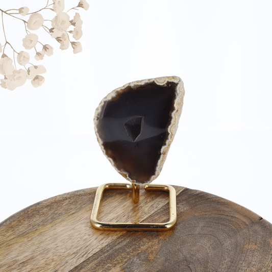 Agate sur pied doré 2
