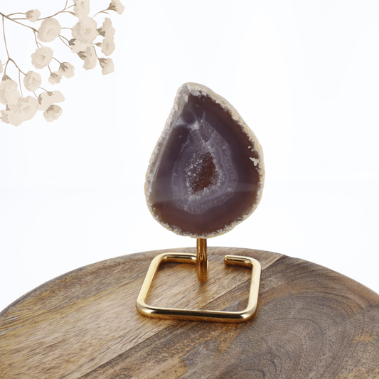 Agate sur pied doré 13