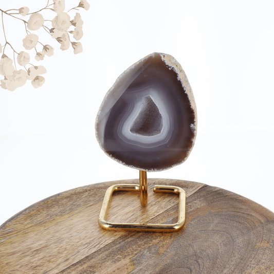 Agate sur pied doré 15
