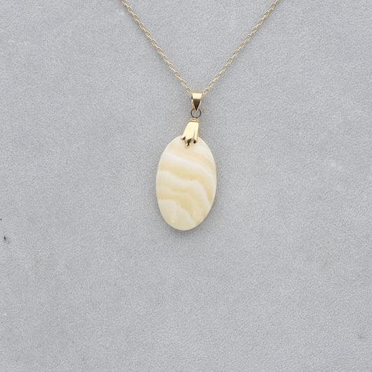 Agate Crazy Lace jaune Cabochon percé 25