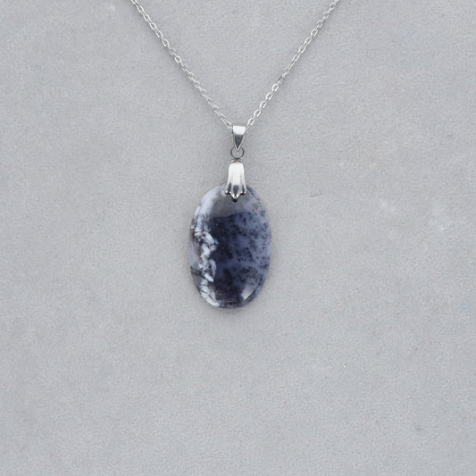 Agate Dendritique Cabochon percé 32