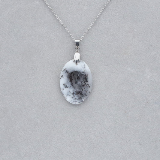 Agate Dendritique Cabochon percé 33