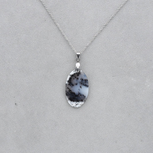 Agate Dendritique Cabochon percé 38
