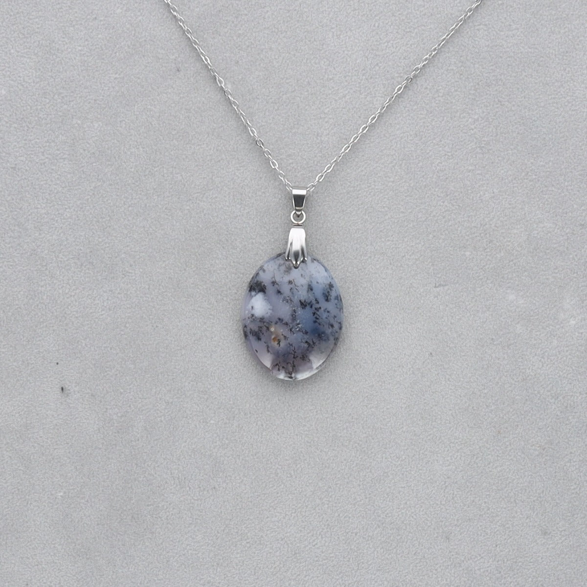 Agate Dendritique Cabochon percé 40
