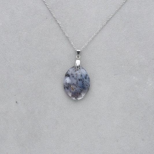 Agate Dendritique Cabochon percé 40