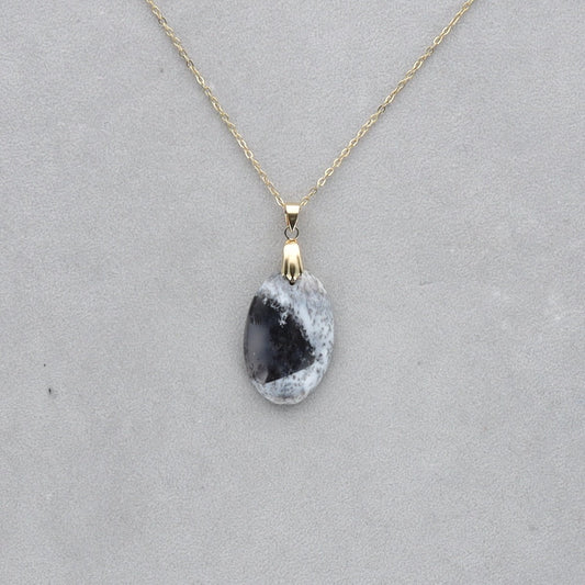 Agate Dendritique Cabochon percé 43