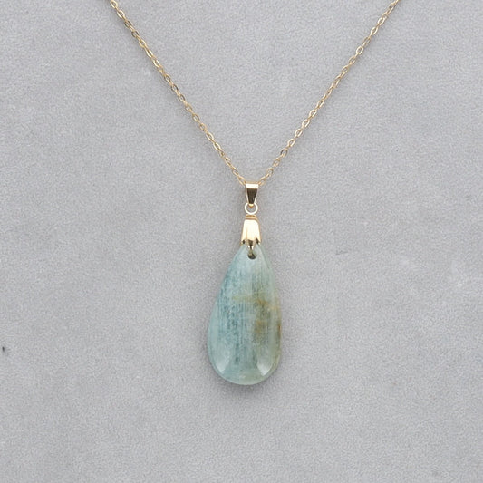 Aigue Marine Cabochon percé 56