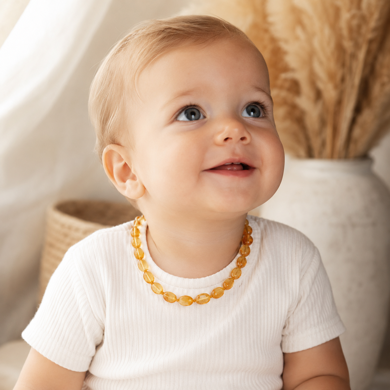 Collier Elio - ambre miel