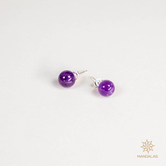 Boucles d'oreilles puces Rauha - Améthyste 8mm