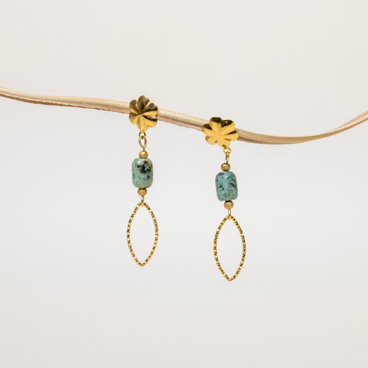 Boucles d'oreilles Kalina - Turquoise africaine