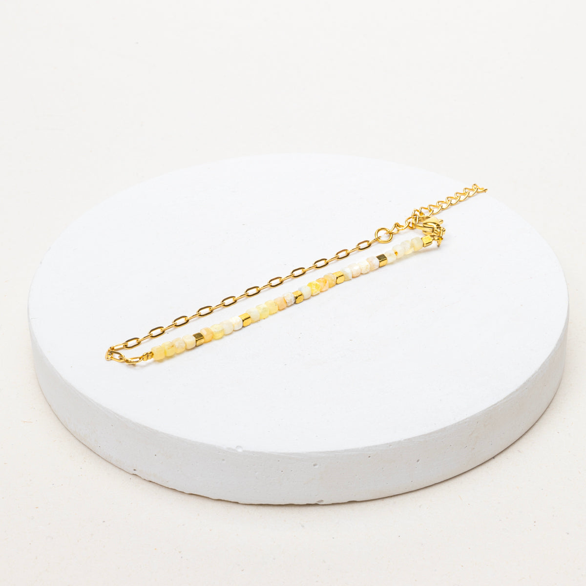 Bracelet réglable Zayna - Jade jaune